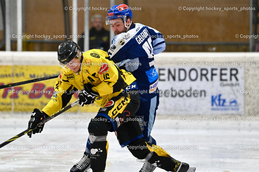 EC Hornets Spittal vs. ESC Steindorf 23.2.2024 | #16 Nageler Daniel EC Hornets Spittal, #95 GELFANOV RUSLAN ESC Steindorf, EC Hornets Spittal vs. ESC Steindorf 23.2.2024, EC Hornets Spittal vs. ESC Steindorf 23.2.2024 am 23.02.2024 in Spittal an der Drau (Eissportzentrum Spittal), Austria, (Photo by Bernd Stefan)