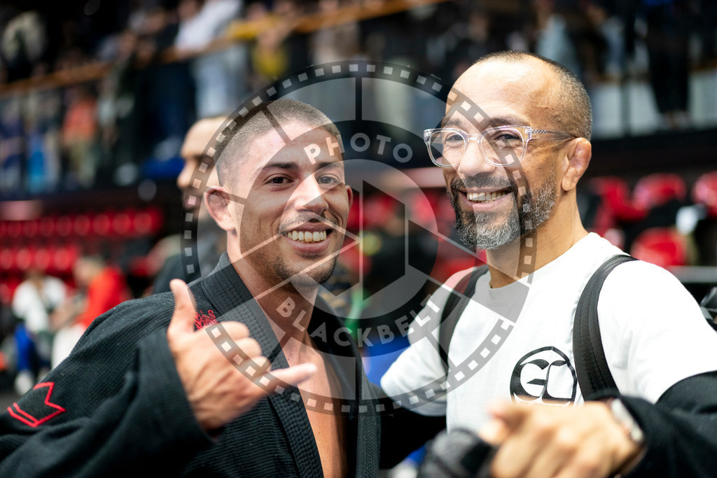 20240121PBB6686 | Fighters compete during the second day of the IBJJF European Championship in Paris, France, on January 21, 2024.