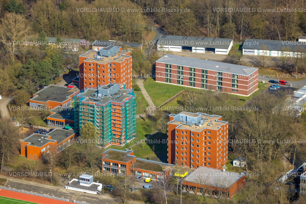 Selm260306843Bork | Luftbild, Hochhaussiedlung Am Kesselhaus und Carl-Sievering-Straße, Polizeibehörde IPA-HAUS Selm / Bork, Polizeischule, Hochhaus Baustelle mit Fassadenverkleidung, Bork, Selm, Münsterland, Nordrhein-Westfalen, Deutschland