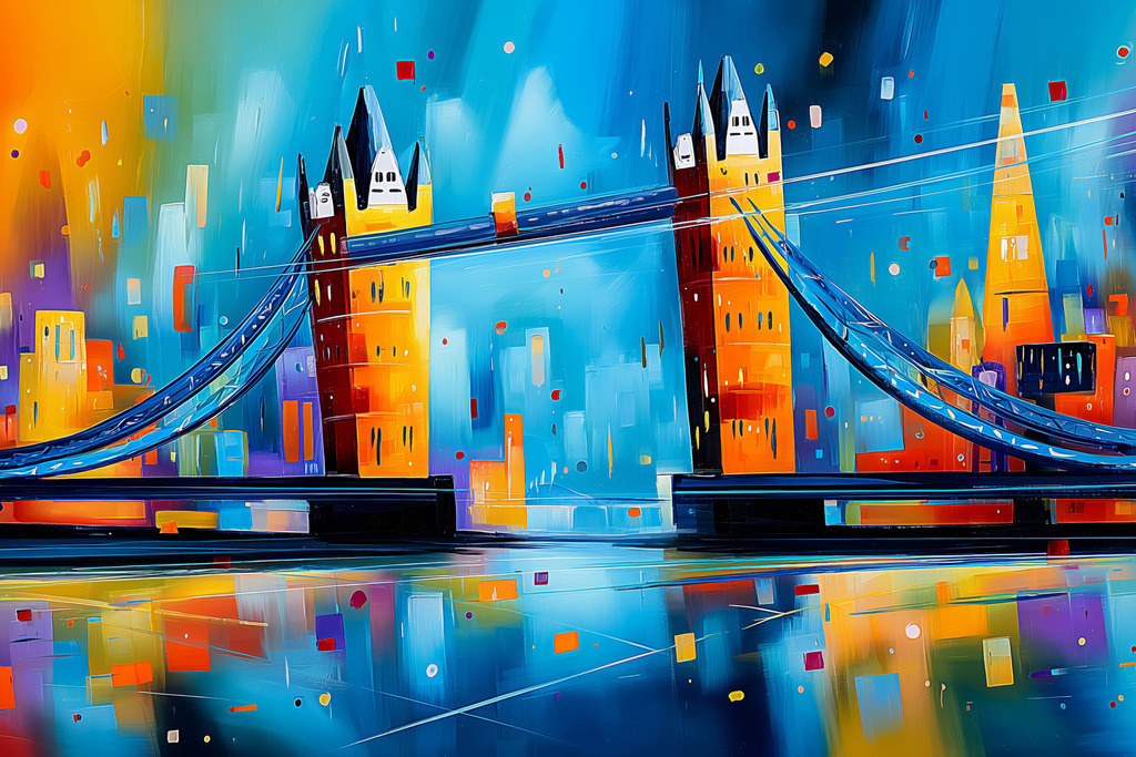 2602032 - Tower Bridge abstrakt | Die Tower Bridge in London als modernes abstraktes Gemälde.