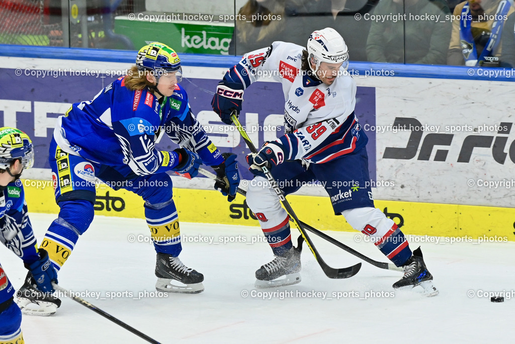 EC IDM Wärmepumpen VSV vs. Hydro Fehervar AV19  | #12 Pearson Chase EC VSV, #39 Cheek Trevor HYDRO FEHERVAR, EC IDM Wärmepumpen VSV vs. Hydro Fehervar AV19 , EC IDM Wärmepumpen VSV vs. Hydro Fehervar AV19  am 01.01.2025 in Villach (Stadthalle Villach), Austria, (Photo by Bernd Stefan)