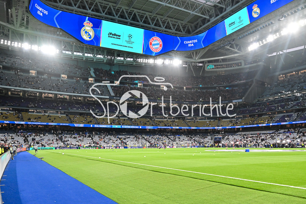 Real Madrid - FC Bayern München | MADRID, SPAIN - 07. APRIL: Have a look into the Stadium before the UEFA Champions League match between Real Madrid vs. FC Bayern Munich on Quarterfinal first leg at Estadio Santiago Bernabeu