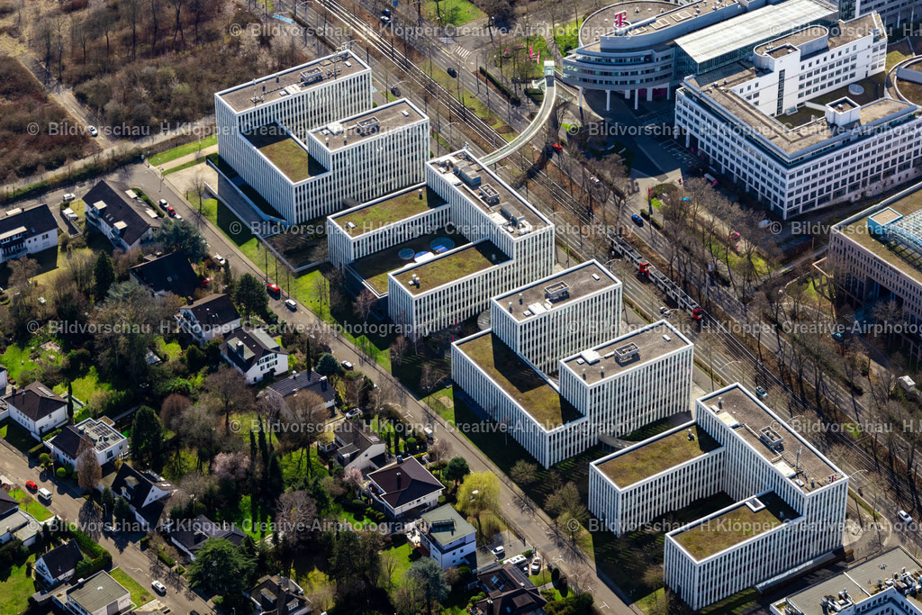 Luftbilder Bonn-0164 | Luftbildfotografie Verwaltungsgebäude des Unternehmens Deutsche Telekom an der Friedrich-Ebert-Allee im Ortsteil Gronau in Bonn im Bundesland Nordrhein-Westfalen, Deutschland. - Realisiert mit Pictrs.com