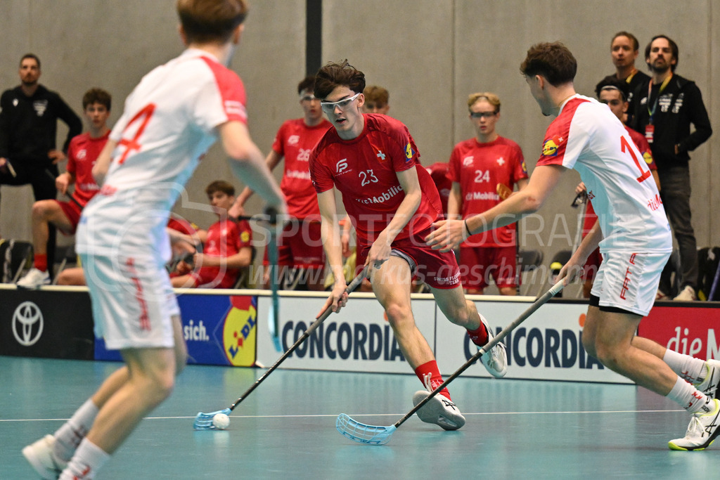 Switzerland B U19 vs Switzerland U19 - 4. February 2024 | Switzerland B U19 vs Switzerland U19
U19 Men International Matches in Switzerland
GoEasy Arena, Siggenthal Station
Switzerland forward #23 Nino Bühler.
Credit: Markus Aeschimann | <a href="https://www.markus-aeschimann.ch">Sportfotografie Markus Aeschimann</a> | <a href="https://www.instagram.com/sportfotografie.aeschimann">@sportfotografie.aeschimann</a> - Realisiert mit Pictrs.com