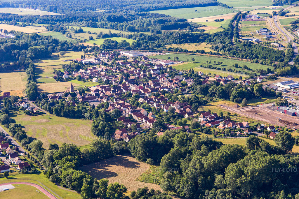 Aerial view: View of the town in the district Altenstadt in Wissembourg in the state Bas-Rhin, France.Photo: IMG_083048.jpg taken on 06/26/2015 by Werner Riehm/FLY-FOTO.comResolution of the original: 5472 x 3648 px