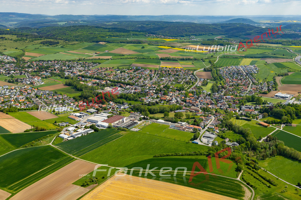 Aktuelles Luftbild von Unterlauter Lautertal - Die Luftaufnahme wurde 2022 mittels UL-Flugzeug erstellt ( keine Drohne ) - hochauflösende Kamera-Systeme von  Canon -Beste Qualität - Für grossformatige Ausdrucke geeignet. Die Geschenkidee !
