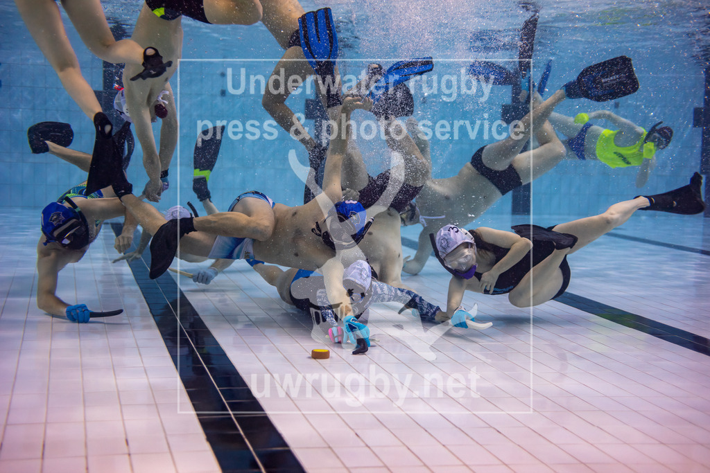 Unterwasser-Hockey: Rückrunde Liga 2023/2024 - Bild 18 | München Marlins 2 in blau gegen den TCO Weinheim 2 in weiß. - Realisiert mit Pictrs.com