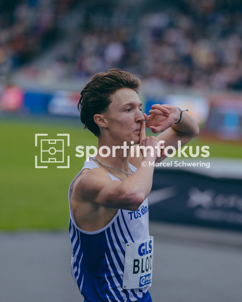 Deutsche Meisterschaften der Frauen und Männer 2026 | Lasse Block, TuS Köln rrh., 3x1000-Meter-Staffel, Deutsche Meisterschaften der Frauen und Männer 2026, Lohrheidestadion Bochum-Wattenscheid, 26.07.2026. Foto: Marcel Schwering / sportimfokus - Realisiert mit Pictrs.com