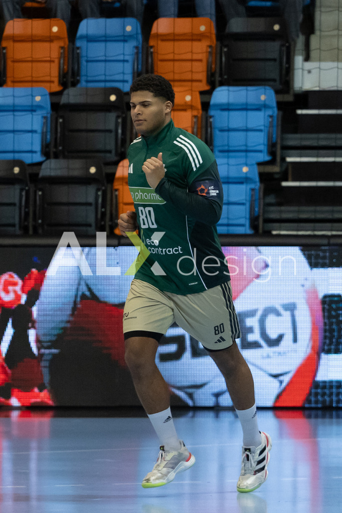 Handball I Herren I Saison 2025-2026 I EHF EUROPEAN LEAGUE 2025/26 | Men I Main Round I 2. Spieltag I Kadetten Schaffhausen - TSV Hannover-Burgdorf I 24.02.2026 | 80 Luis Rodriguez (DE) (TSV Hannover-Burgdorf) – Kreisläufer - Einläufen - Realisiert mit Pictrs.com