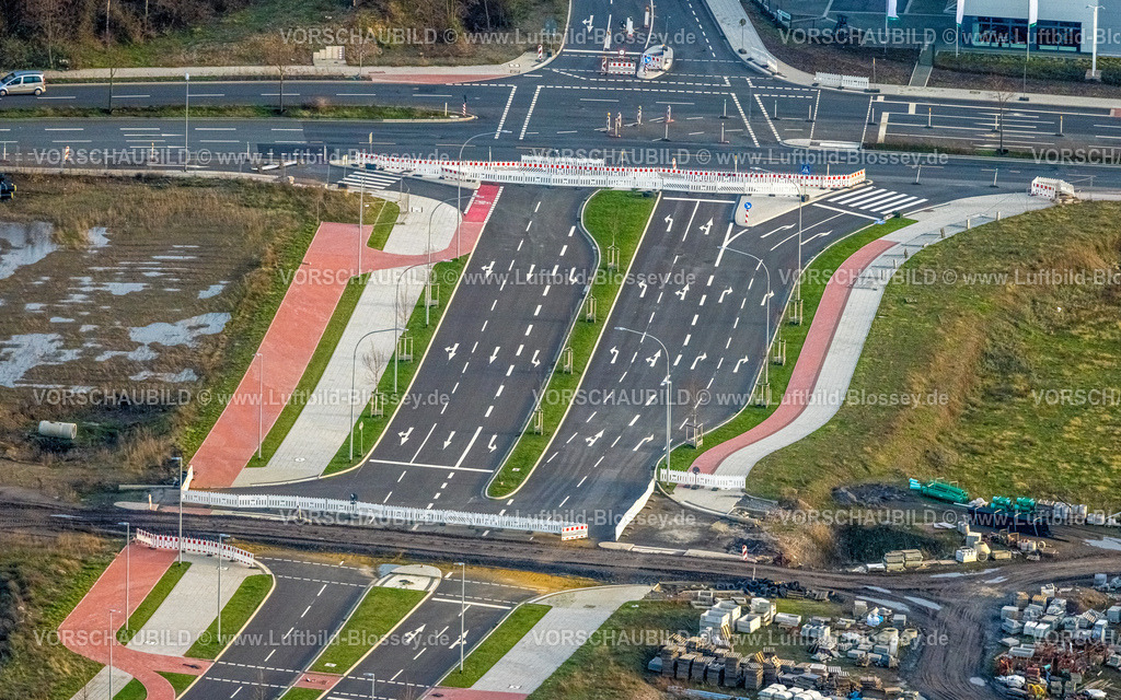 Essen230101551 | Luftbild, Straßenneubau der Nordtangente, an der ehem. Zeche Vereinigte Helene-Amalie, Nordviertel, Essen, Ruhrgebiet, Nordrhein-Westfalen, Deutschland