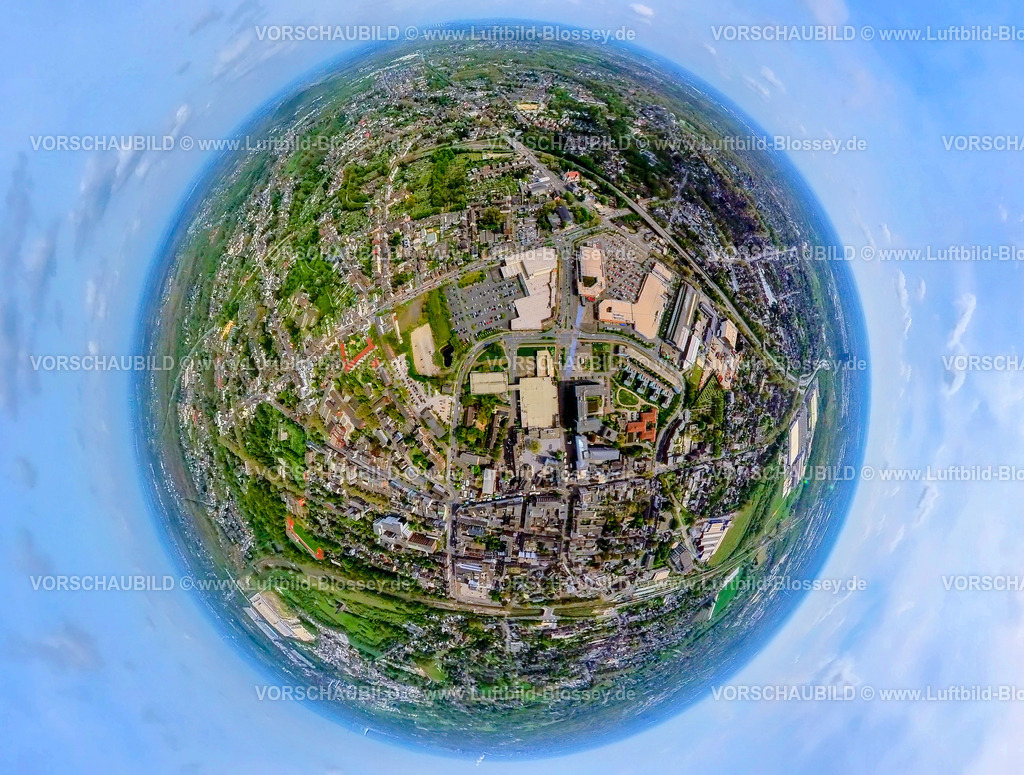 Oberhausen240490103Sterkrade-Mitte | Luftbild, Innenstadt Mitte City mit Rathaus, Einkaufszentrum mit Kaufland und Aldi Süd, Parkplätze und Autobahn A516, Sterkrade Mitte, Oberhausen, Rheinland, Ruhrgebiet, Nordrhein-Westfalen, Deutschland