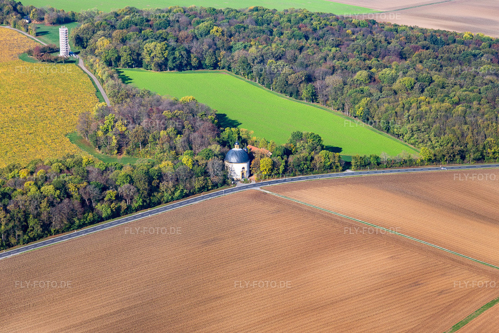 Luftbild: Schlosspark Gaibach in Volkach im Bundesland Bayern in Deutschland. Foto: IMG_119620.jpg vom 26.10.2019 durch Werner Riehm/FLY-FOTO.de