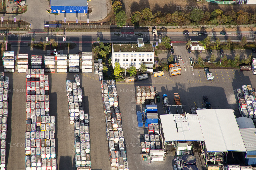 Luftbild: Worms, Industriegebiet Im Langgewan, Spedition Kube & Kubenz in Worms im Bundesland Rheinland-Pfalz in Deutschland. Foto: IMG_084364.jpg vom 02.09.2015 durch Werner Riehm/FLY-FOTO.de
