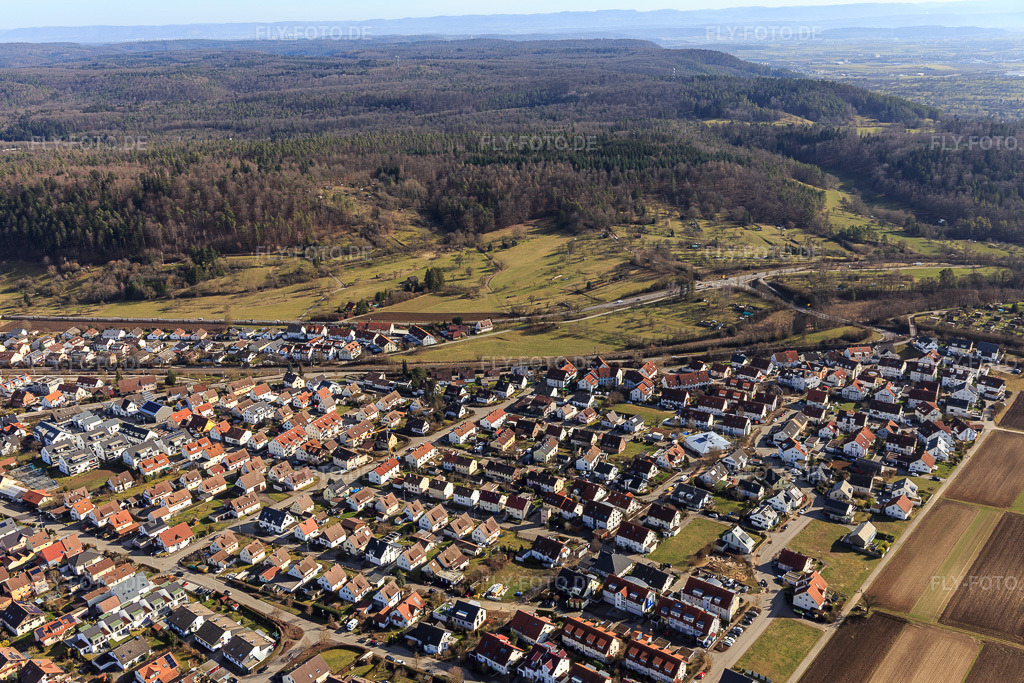 Luftbild: Umgehungsstr in Nufringen im Bundesland Baden-Württemberg in Deutschland. Foto: IMG_125166.jpg vom 20.02.2021 durch Werner Riehm/FLY-FOTO.de