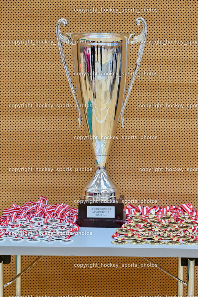 VSV Unihockey vs. Wiener Floorball Verein | Meister Pokal Floorball Austria Liga 2024/25, Medaillen Floorball, VSV Unihockey vs. Wiener Floorball Verein, VSV Unihockey vs. Wiener Floorball Verein am 18.05.2025 in Villach (Ballspielhalle St. Martin), Austria, (Photo by Bernd Stefan)