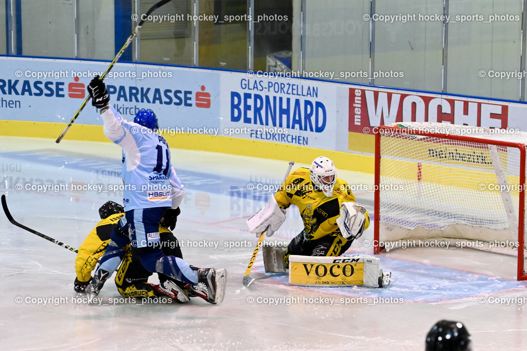 ESC Steindorf vs. EC Spittal Hornets 3.12.2022 | #18 Pöck Markus Jubel, #41 Ameisbichler Lukas, Tor ESC Steindorf