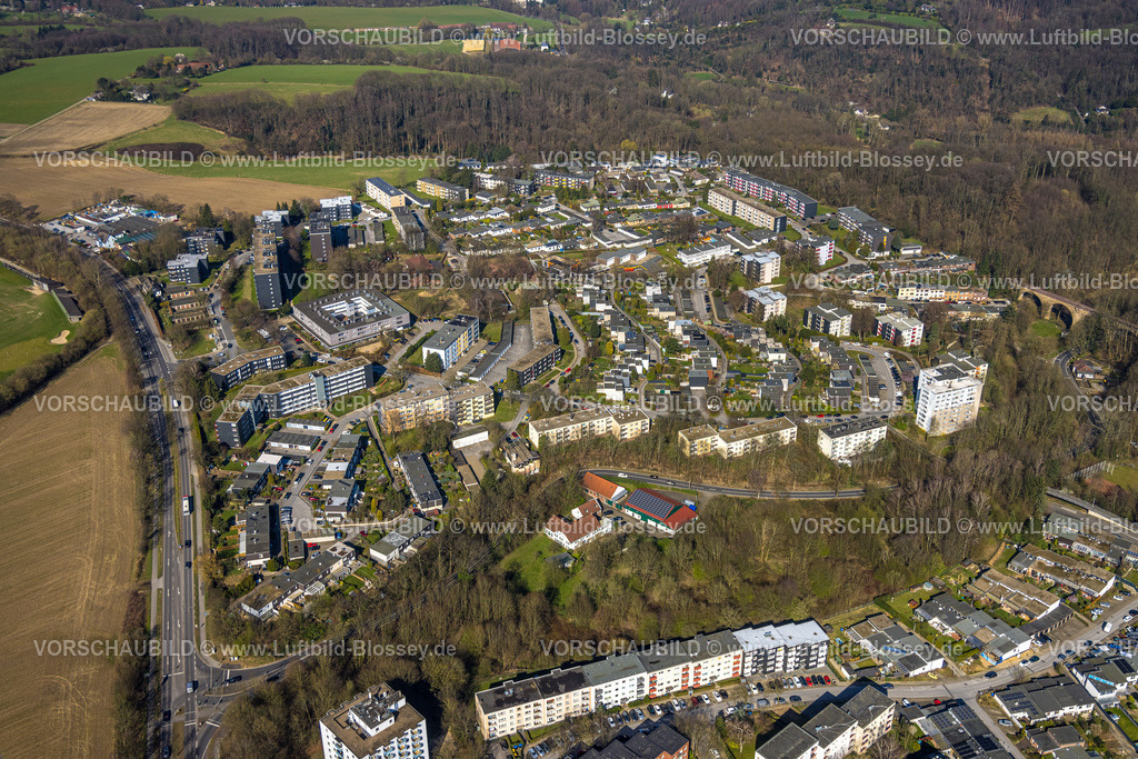 Heiligenhaus240302133 | Luftbild, Mietshäuser Wohngebiet Ortsteil Unterilp, Straßen mit Flussnamen, Heiligenhaus, Ruhrgebiet, Nordrhein-Westfalen, Deutschland