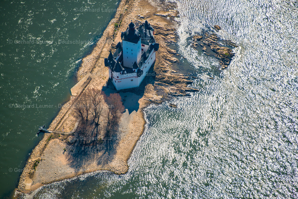 3490580 | Rhein bei Insel Falkenau, Burg Pfalzgrafenstein, Kaub