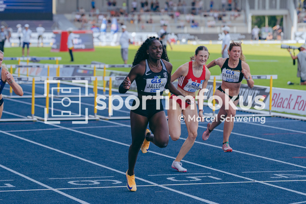 Deutsche Meisterschaften der Frauen und Männer 2026 | Hawa Jalloh, MTG Mannheim, 100 Meter Hürden, Halbfinale, Deutsche Meisterschaften der Frauen und Männer 2026, Lohrheidestadion Bochum-Wattenscheid, 25.07.2026. Foto: Marcel Schwering / sportimfokus - Realisiert mit Pictrs.com