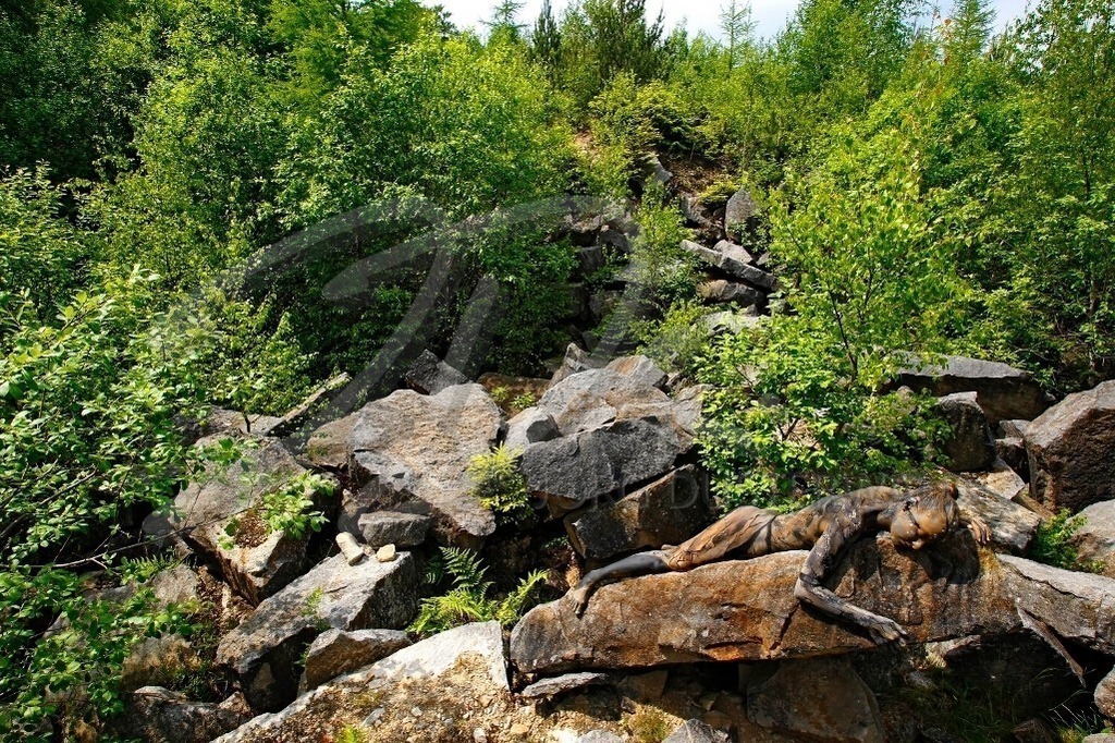 NatureArt-SANDSTEINBRUCH_1099 | Schlafend auf dem Felsen | #001 | Modell: Carolina | Foto: Tschiponnique Skupin - Realisiert mit Pictrs.com