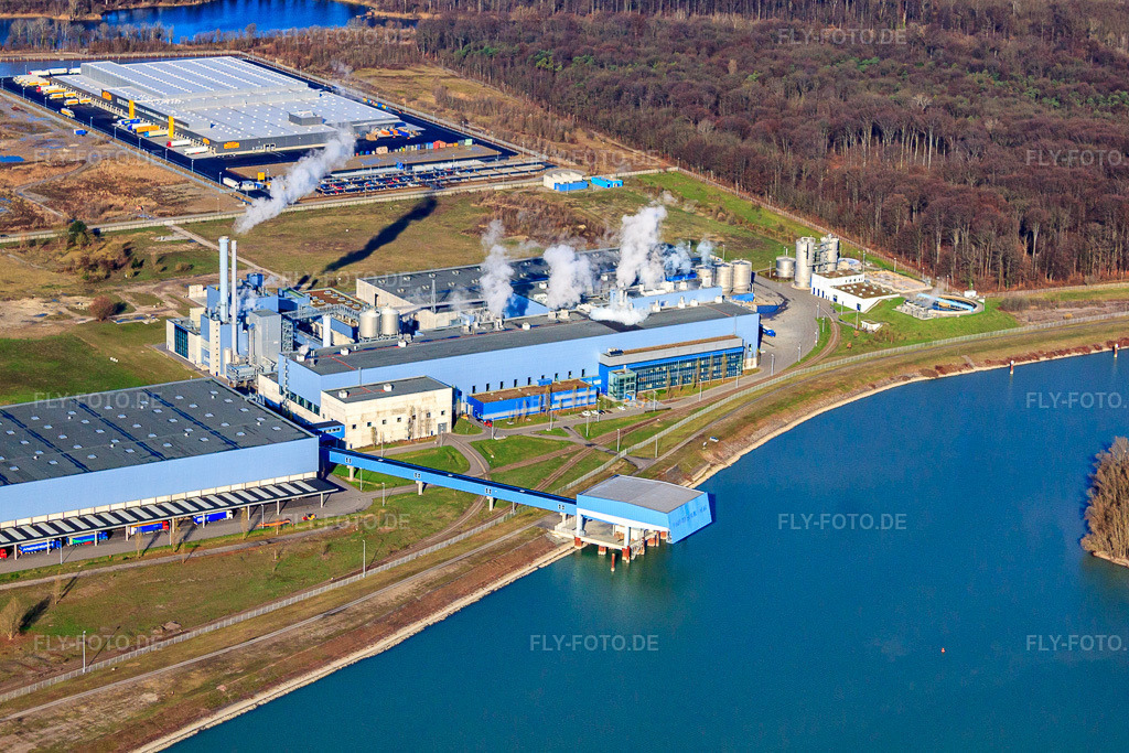 Luftbild: Papierfabrik Palm im Industriegebiet Oberwald in Wörth am Rhein im Bundesland Rheinland-Pfalz in Deutschland. Foto: IMG_23228.jpg vom 02.12.2009 durch Werner Riehm/FLY-FOTO.de