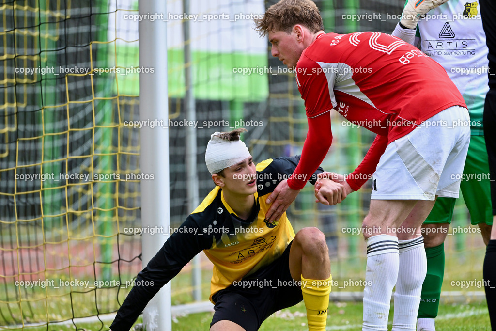 SV Arnoldstein vs. FC Union Sillian-Heinfels | #13 Fabian Ortner SV Arnoldstein mit Kopfverband, #20 Marco Ortner FC Sillian, SV Arnoldstein vs. FC Union Sillian-Heinfels, SV Arnoldstein vs. FC Union Sillian-Heinfels am 29.03.2026 in Arnoldstein (Waldparkstadion Arnoldstein), Austria, (Photo by Bernd Stefan)