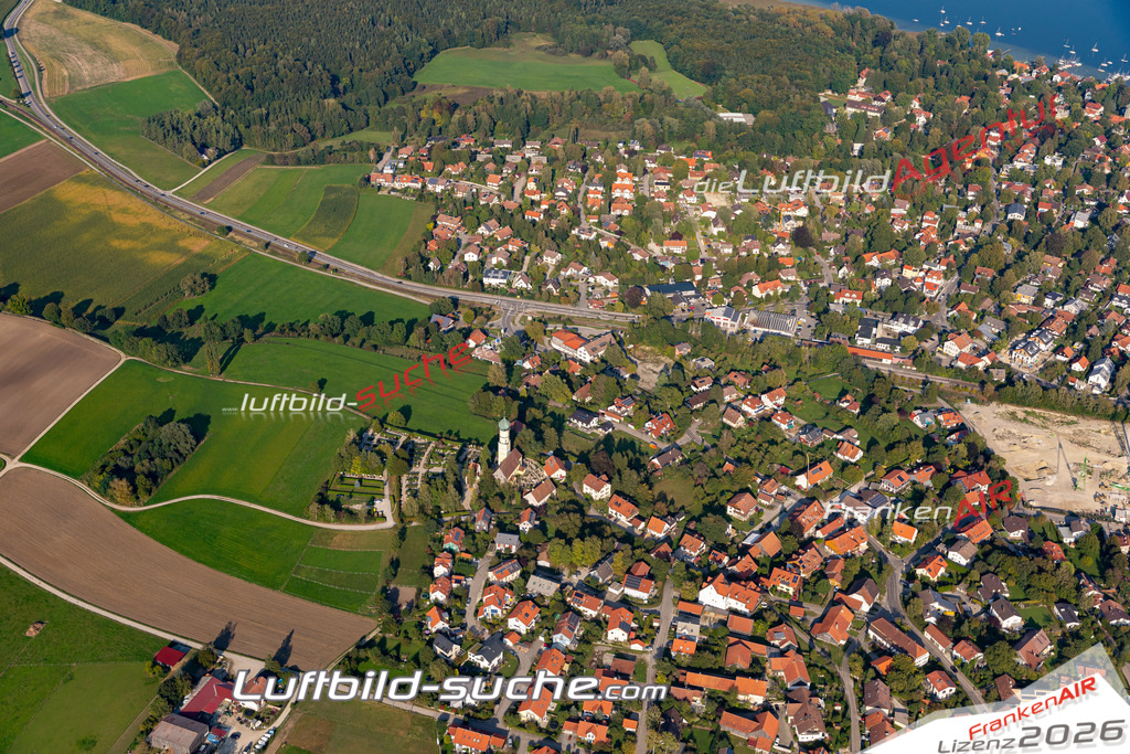 Aktuelles Luftbild von Unterschondorf  - Die Luftaufnahme wurde 2020 mittels UL-Flugzeug erstellt ( keine Drohne ) - hochauflösende Kamera-Systeme von  Canon -Beste Qualität - Für grossformatige Ausdrucke geeignet. Die Geschenkidee !