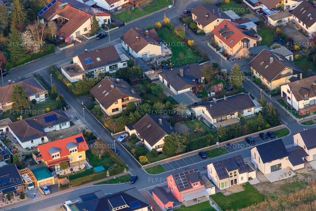 Luftbild: Erfensteinweg in Jockgrim im Bundesland Rheinland-Pfalz in Deutschland. Foto: IMG_63358.jpg vom 28.03.2014 durch Werner Riehm/FLY-FOTO.de