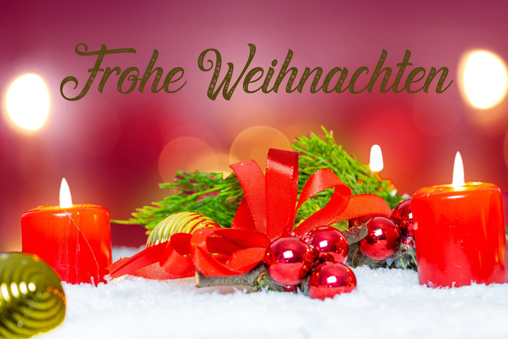 FROHE WEIHNACHTEN | Weihnachtsgrüße: Weihnachtsdekoration mit Text FROHE WEIHNACHTEN (digital bearbeitet) - Realisiert mit Pictrs.com