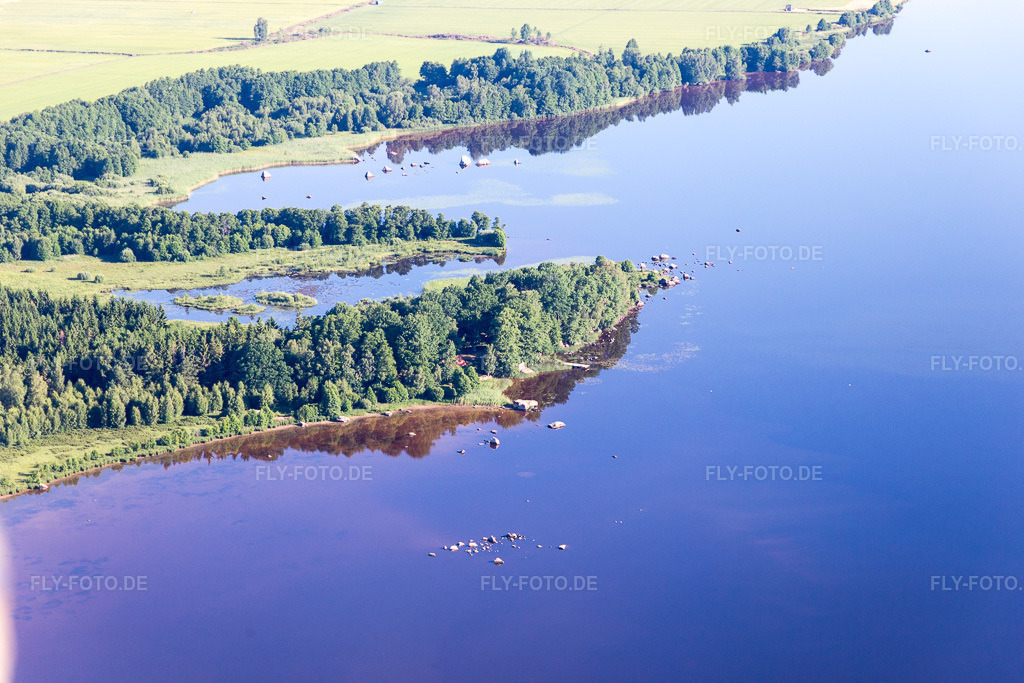 Luftbild: Ortsansicht in Hunna im Bundesland Kronoberg in Schweden. Foto: IMG_108195.jpg vom 28.06.2018 durch Werner Riehm/FLY-FOTO.de