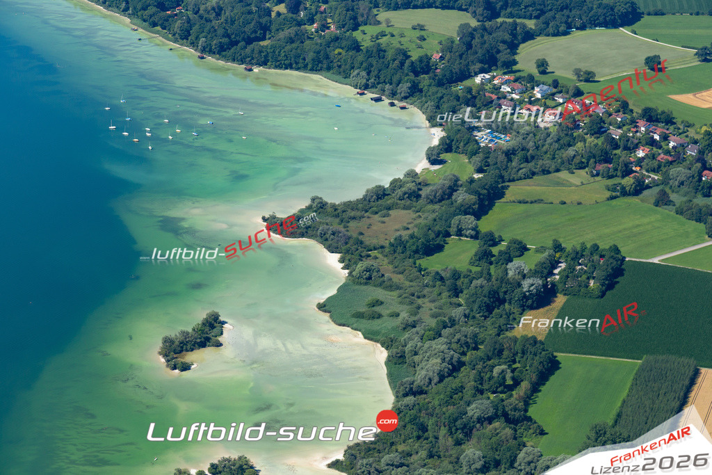 Die Luftaufnahme der Stadt Eching am Ammersee wurde 2017 vom Flugzeug heraus erstellt ( keine Drohne )- hohe Auflösung für beste Qualität