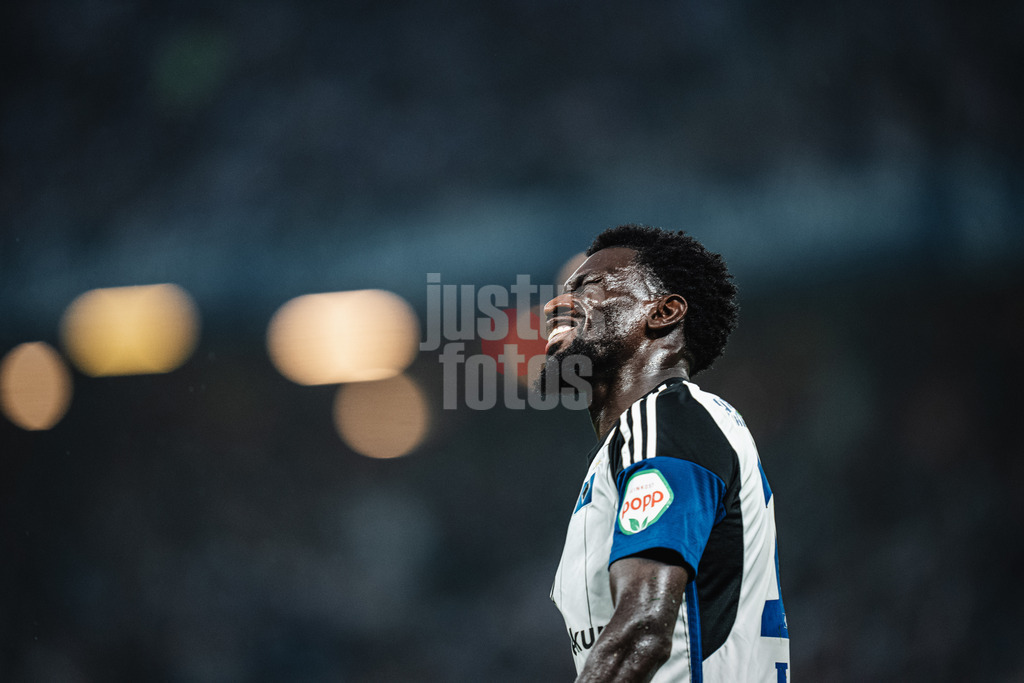 Fußball | Männer | Saison 2023/2024 | 2. Fußball-Bundesliga | Hamburger SV vs. Fortuna Düsseldorf | 29.09.2023 | Bakery Jatta (#18, HSV) ärgert sich Portrait