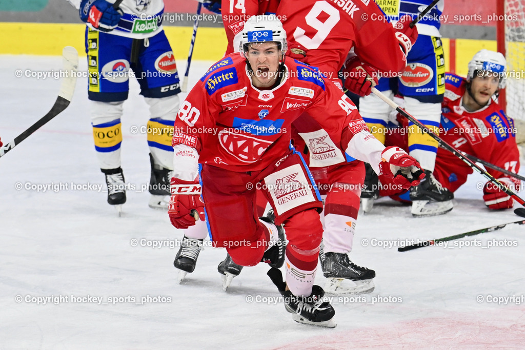EC KAC vs. EC IDM Wärmepumpen VSV 5.11.2023 | Jubel EC KAC Mannschaft, #80 Kraus Nikolaus