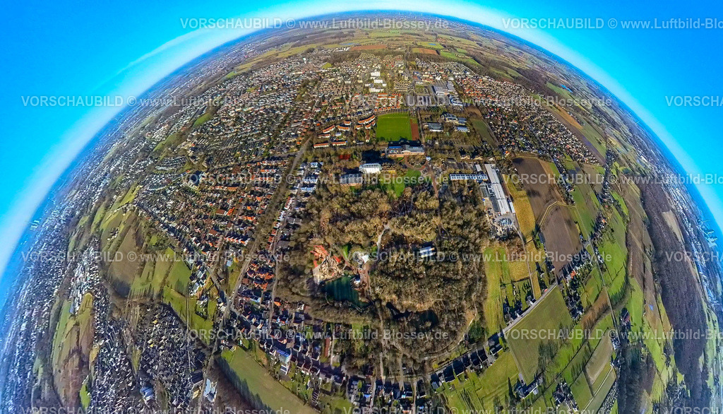 Hamm240190114MaximilianPark_MaxiPark_Mark | Luftbild, Maximilianpark Freizeitanlage, Wohngebiet Ortsansicht Ortsteil Werries, Erdkugel, Fisheye Aufnahme, Fischaugen Aufnahme, 360 Grad Aufnahme, tiny world, little planet, fisheye Bild, Uentrop, Hamm, Ruhrgebiet, Nordrhein-Westfalen, Deutschland
