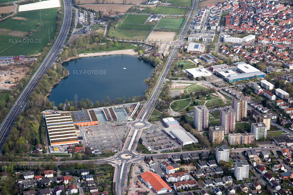 Luftbild: Ausbau der Ortsumgehung im Straßenverlauf Berliner Ring in Bensheim im Bundesland Hessen in Deutschland. Foto: IMG_077071.jpg vom 12.04.2015 durch Werner Riehm/FLY-FOTO.de