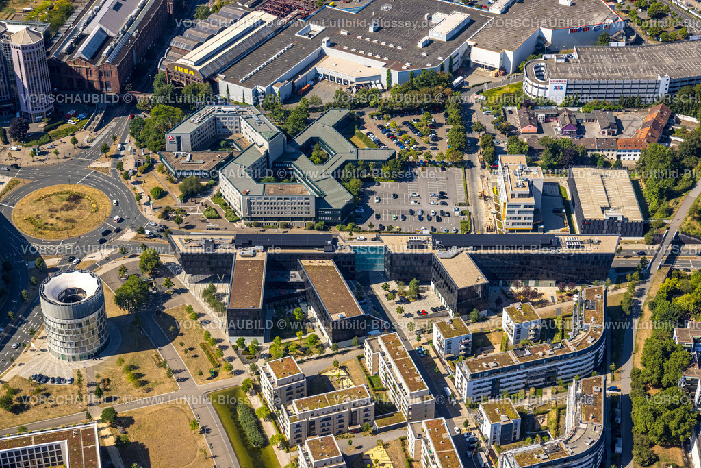 Essen220807354 | Luftbild, Berliner Platz, Funke Medienzentrum, Medienturm, Agentur für Arbeit Essen, Stadtkern, Essen, Ruhrgebiet, Nordrhein-Westfalen, Deutschland