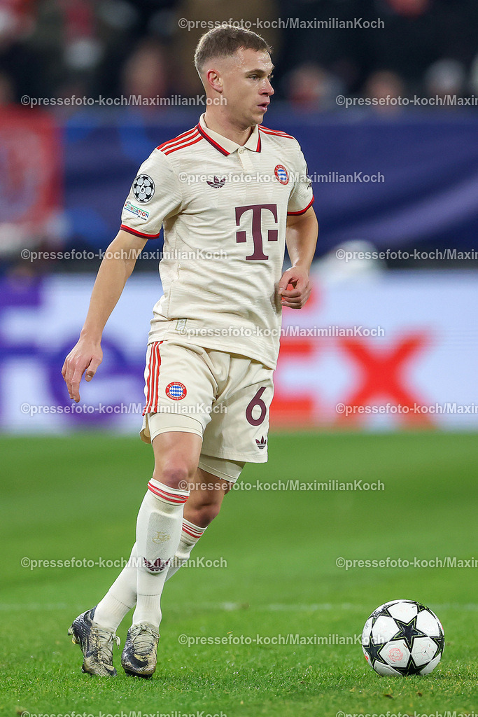 UCL10122402228 | 10.12.2024, Fußball, UEFA Champions League, Schachtar Donezk - FC Bayern München, Arena AufSchalke Gelsenkirchen, 8. Spieltag Saison 2024 2025: Joshua Kimmich (Bayern #6)DFB regulations prohibit any use of photographs as image sequences and or quasi-video.