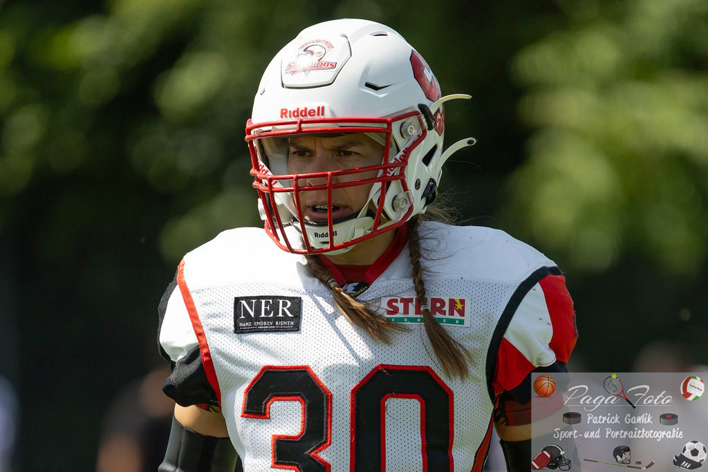 GFLW 1: German Football League Women 1: Rodgau Pioneers Ladies - Stuttgart Scorpions Sisters, 07.06.2026 | Maria Schubert (Stuttgart Scorpions Sisters #30), Freisteller, Portrait / Porträt, Rodgau Pioneers Ladies - Stuttgart Scorpions Sisters, Rodgau, Maingau-Energie-Stadion "Am Weichsee", 7.6.2026 - Realisiert mit Pictrs.com