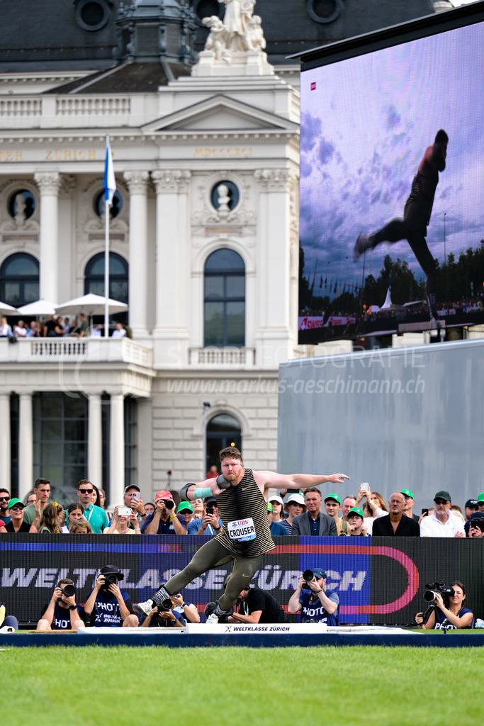 Leichtathletik: Weltklasse Zürich | 07.09.2022, Zürich, Sechseläutenplatz, Leichtathletik: Weltklasse Zürich, CROUSER Ryan (USA) im Kugelstossen der Männer. - Realisiert mit Pictrs.com