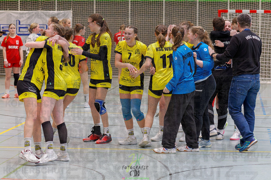 Hessenmeisterschaft wJC - Finale; HSG Kleenheim - HSG Weiterstadt/ Braunsh.Worf. | Hessenmeisterschaft wJC - Finale; HSG Kleenheim - HSG Weiterstadt/ Braunsh.Worf. am 22.03.2025 in Biedenkopf (Sporthalle Lahntalschule)Photo © 2025 - Jörg Heinrich - Realisiert mit Pictrs.com