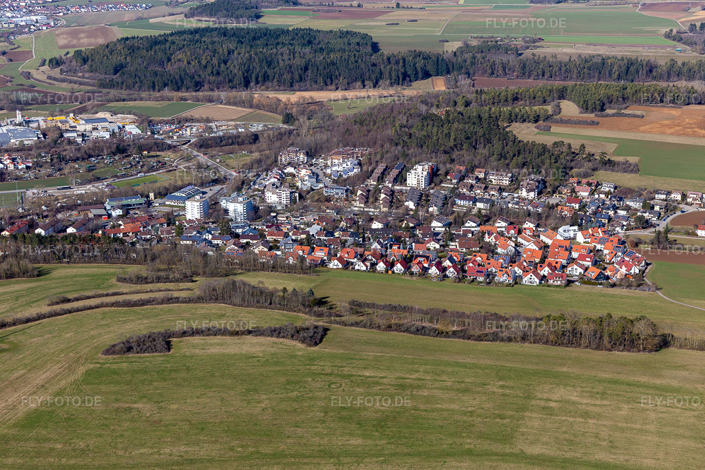 Luftbild: Böhmerwaldstr in Weil der Stadt im Bundesland Baden-Württemberg in Deutschland. Foto: IMG_124863.jpg vom 20.02.2021 durch Werner Riehm/FLY-FOTO.de
