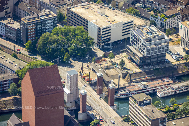 Duisburg220702093 | Luftbild, Calaisplatz, Innenhafen, Altstadt, Duisburg, Ruhrgebiet, Nordrhein-Westfalen, Deutschland