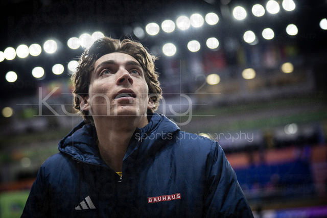World Athletics Indoor Championships Kujawy Pomorze 26, 21.03.2026 | TORUN, POLAND - MARCH 21:  Armand DUPLANTIS (SWE) before the men's pole vault during the World Athletics Indoor Championships Kujawy Pomorze 26 on day 2 / session 2 at Kujawsko-Pomorska Arena Torun on March 21, 2026 in Torun, Poland. 