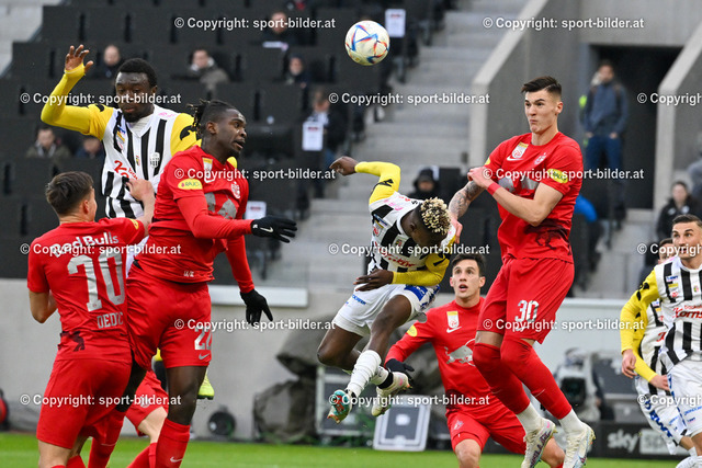 AUT, Admiral Bundesliga, LASK Linz vs FC Red Bull Salzburg | 12.03.2023, Raiffeisen Arena Linz, AUT, Admiral Bundesliga, LASK Linz vs FC Red Bull Salzburg, im Bild Ibrahim Mustapha (Lask), Moses Usor (Lask) vs Oumar Mickael Solet Bomawoko (RBS), Sekou Koita (RBS), Oscar Gloukh (RBS), Benjamin Sesko (RBS)


// Admiral Bundesliga Match between LASK Linz and FC Red Bull Salzburg in Linz, Austria on 2023/03/12
