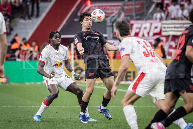 German Bundesliga, Bayer 04 Leverkusen vs. RB Leipzig, 02.05.2026 | LEVERKUSEN, GERMANY - MAY 2, 2026 :  Ibrahim Maza (Bayer 04 Leverkusen, 30) during the German Bundesliga match on gameday 32 between Bayer 04 Leverkusen vs. RB Leipzig at BayArena on May 2, 2026 in Leverkusen, Germany. DFL REGULATIONS PROHIBIT ANY USE OF PHOTOGRAPHS AS IMAGE SEQUENCES AND/OR QUASI-VIDEO.
