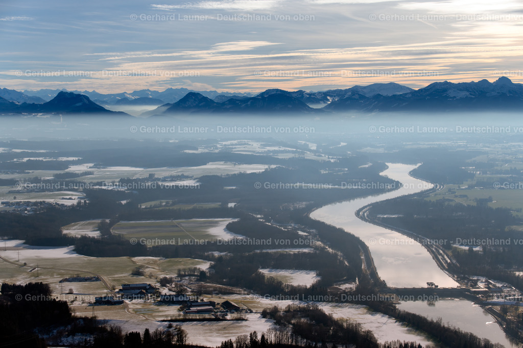 3900145 | Inn nördl. Rosenheim mit Blick zu den Alpen