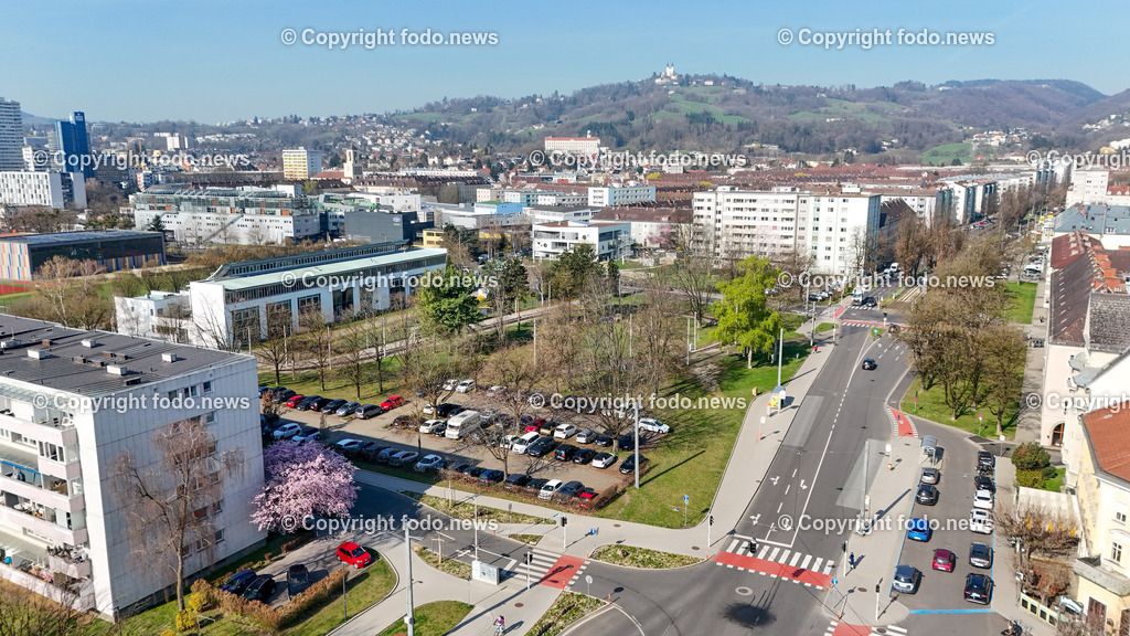 Linzer Stadtbahn_ Nahverkehrsknoten Urfahr Ost_ 20.03.2024-5 | 20.03.2024, Linz, AUT, Urfahr, im Bild Linzer Stadtbahn, Nahverkehrsknoten Urfahr Ost, Drohne