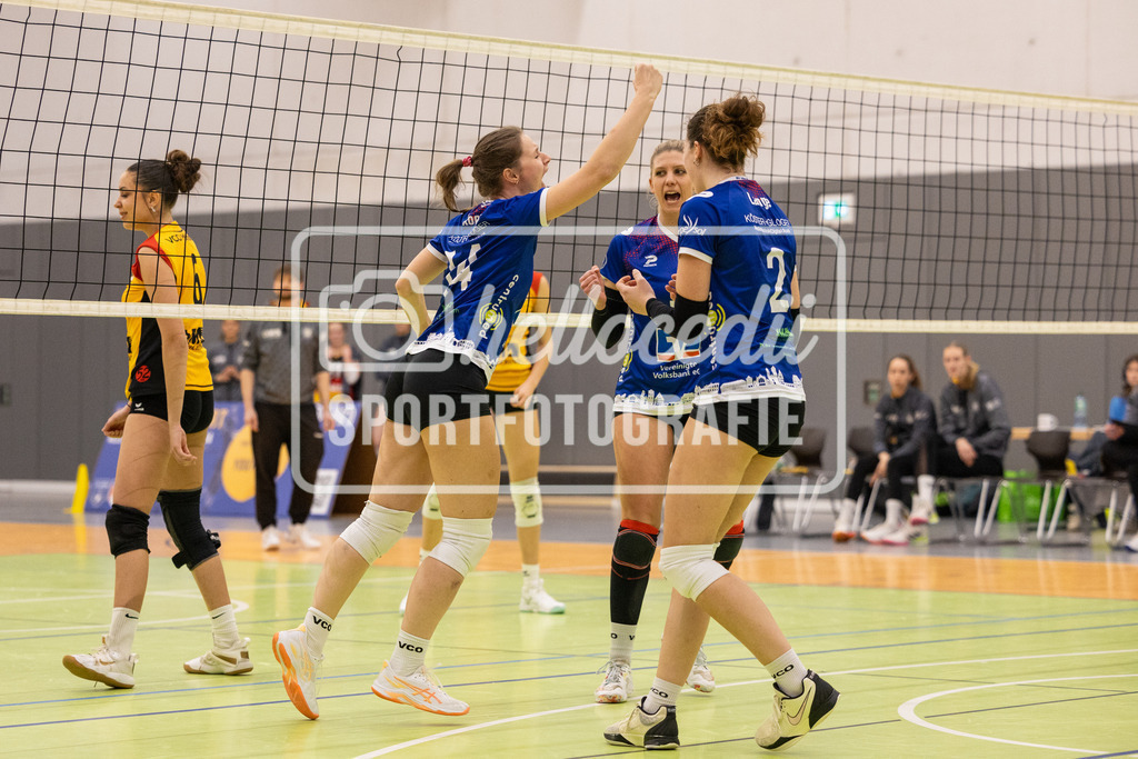 Volleyball I Frauen I Saison 2025-2026 I 2. Bundesliga Nord I 15. Spieltag I VCO Münster - VC Osnabrück I 25.01.2026-03 | Maria Koop (14, VC Osnabrück) Maja Henrike Lange (2, VC Osnabrück) - Realisiert mit Pictrs.com