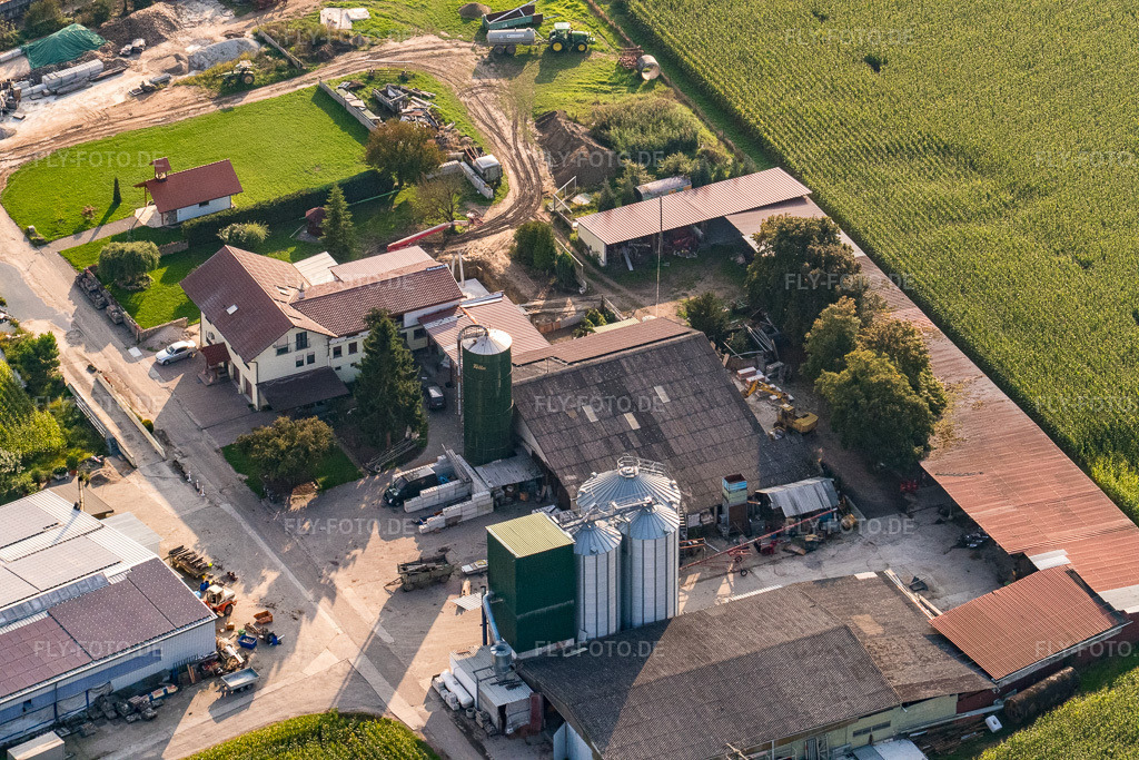 Luftbild: Richard Jungkind Kompost im Ortsteil Rheinsheim in Philippsburg im Bundesland Baden-Württemberg in Deutschland. Foto: P1000786.jpg vom 14.09.2014 durch Werner Riehm/FLY-FOTO.de