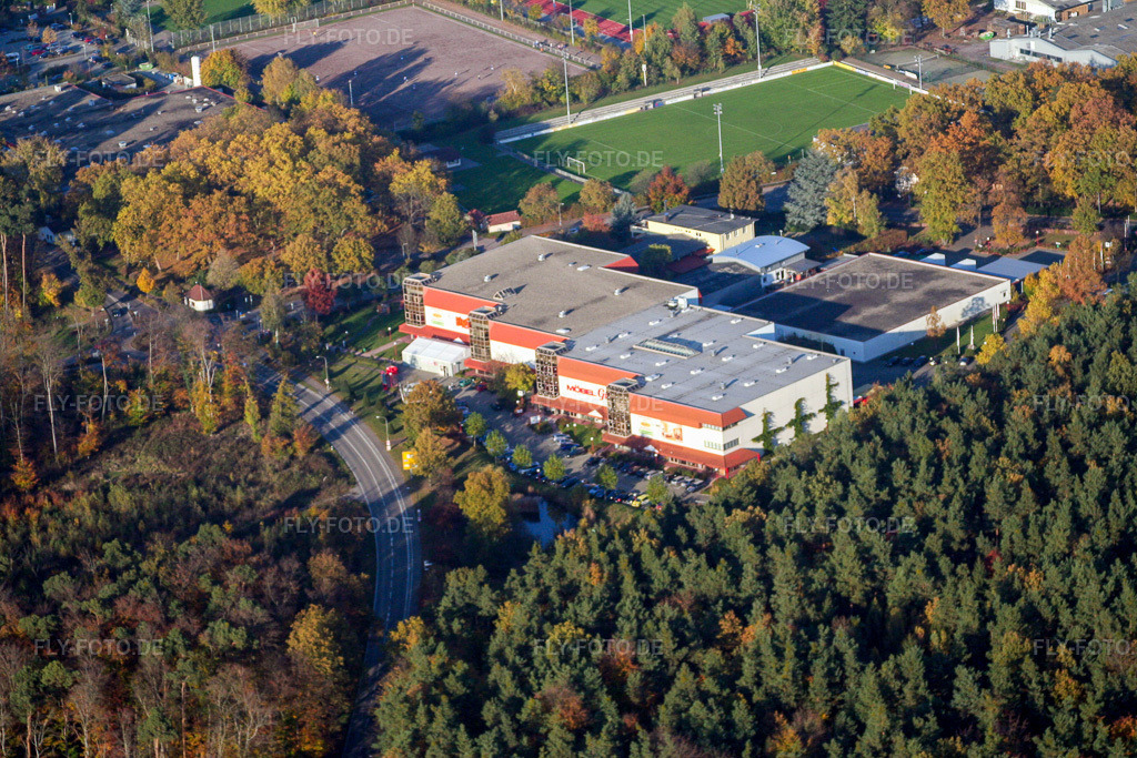 Luftbild: Herxheim, Möbelhaus Gilb in Herxheim bei Landau im Bundesland Rheinland-Pfalz in Deutschland. Foto: IMG_14401.jpg vom 25.10.2008 durch Werner Riehm/FLY-FOTO.de